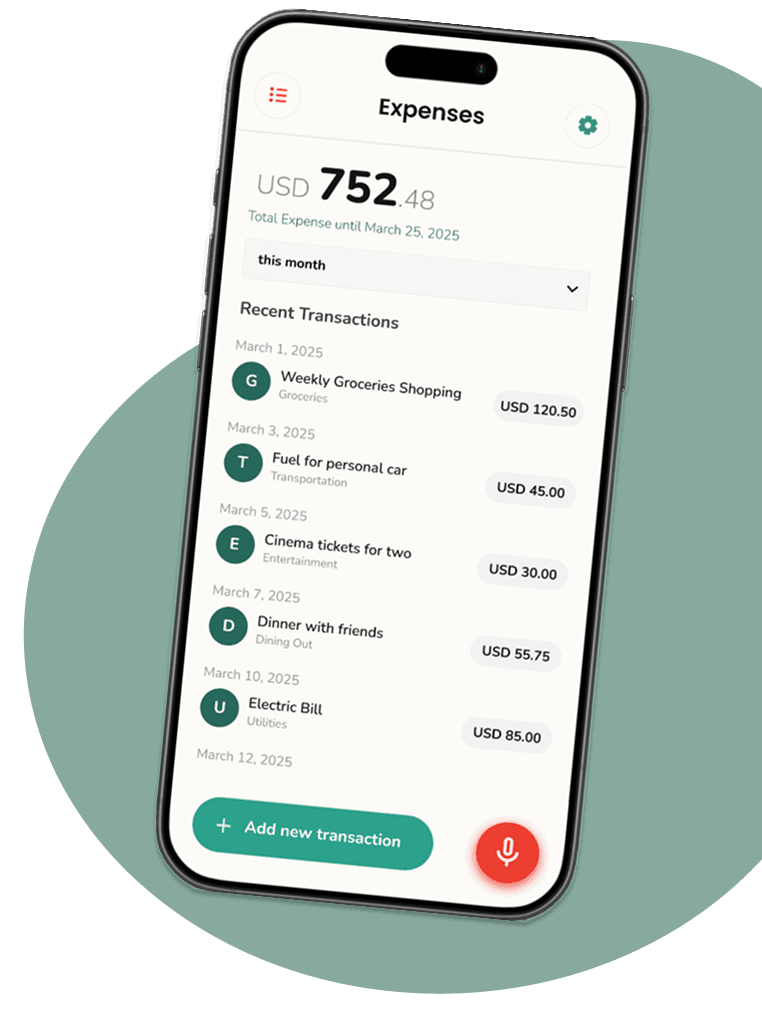 Expenses Screenshot